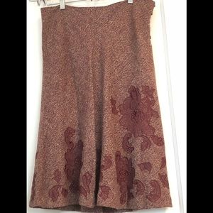 Express Burgundy lace appliqué Tweed Skirt
